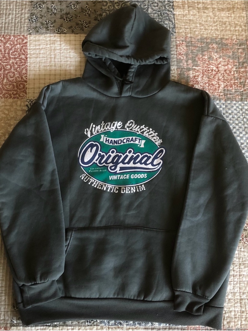 Grey Graphic Chunky Hoodie